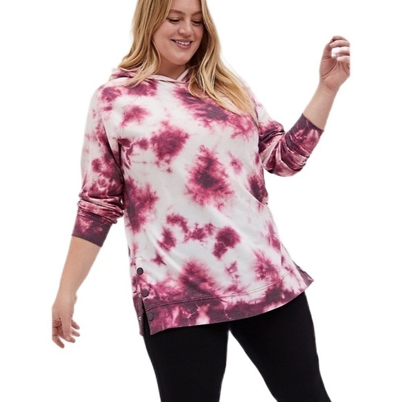 Torrid NWT | Light Weight French Terry Button Side Tunic Hoodie Size  1 - Picture 1 of 8